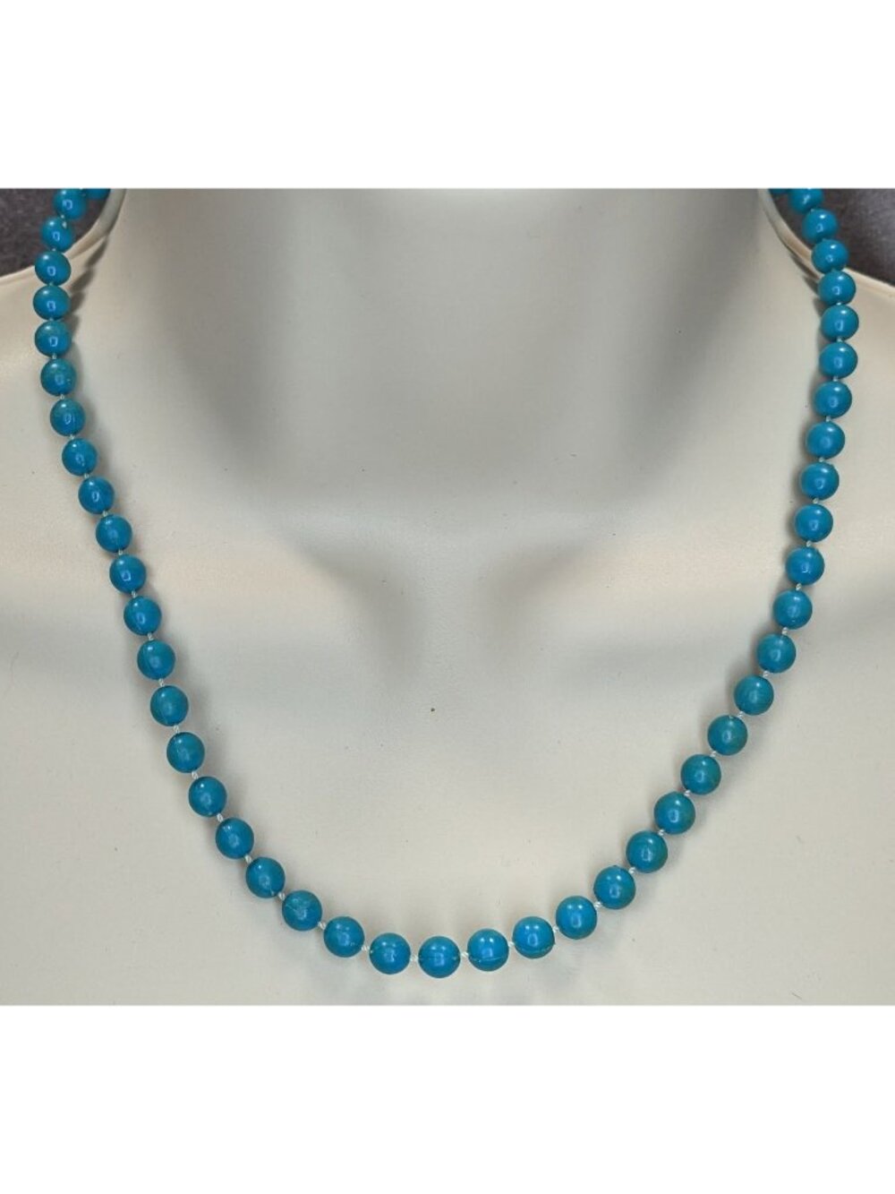 Blue Beaded Necklace Retro Casual Workwear Jewelry Minimalist Everyday Accessory